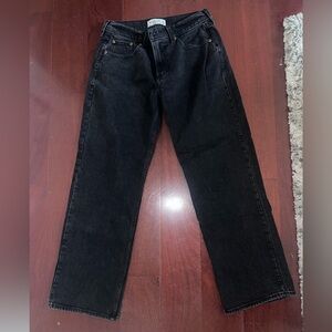 Abercrombie & Fitch Women’s Black Low Rise Baggy Jeans